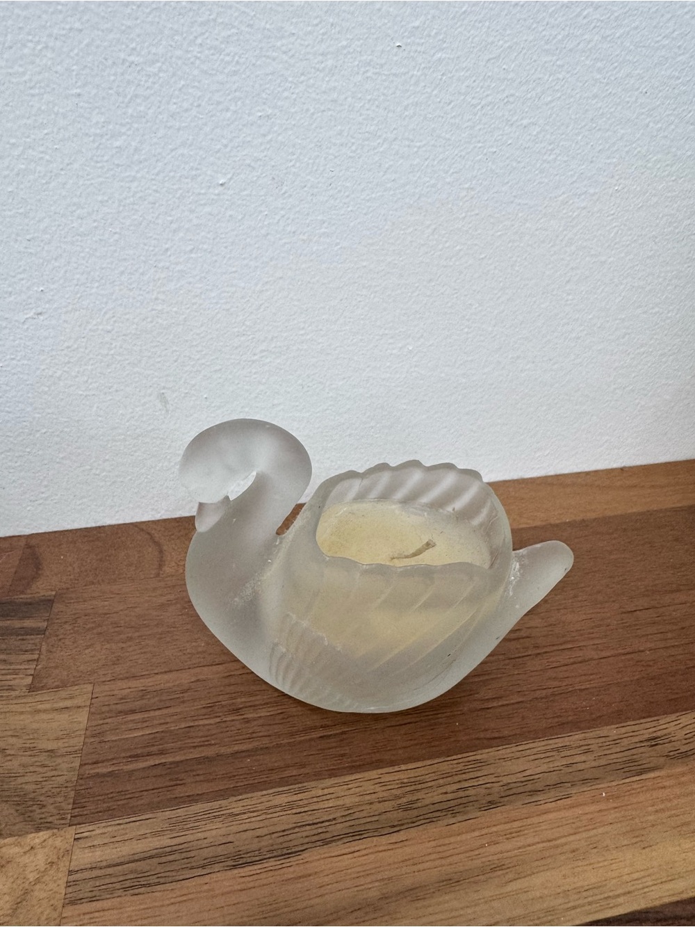 Victorian Swan Glass Candle Cottage core vintage